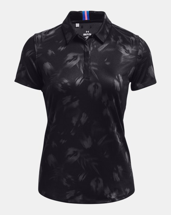 Damen UA Zinger Blur Poloshirt, ärmellos, Black, pdpMainDesktop image number 4